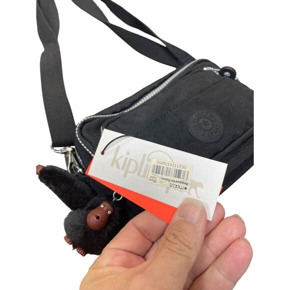 Kipling Black Womans Nylon Small Monkey Charm Crossbody Bag SKU 9474 - Picture 5 of 15